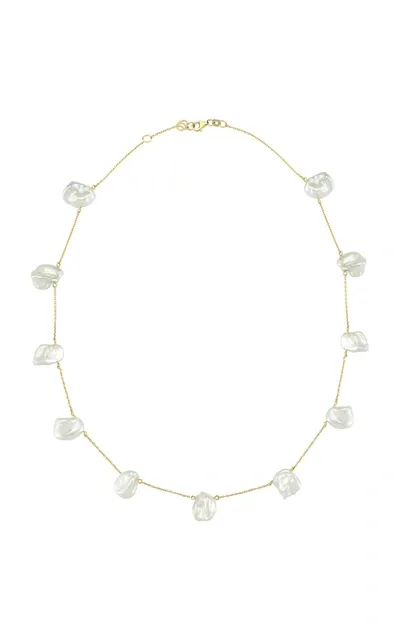 Charms Company Pearls Of Joy 14k Yellow-gold Pearl Necklace In White