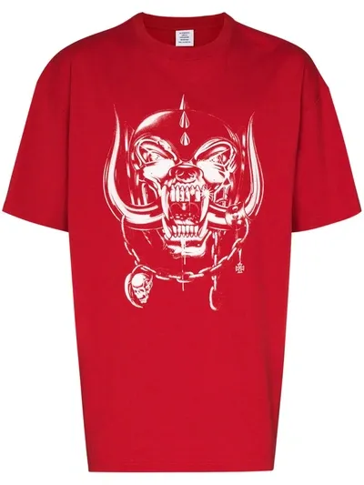 Vetements X The World Motorhead Big Skull T-shirt In Red