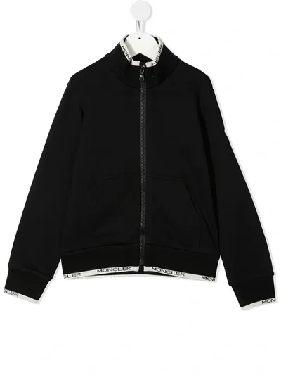 Moncler Kids' Edge-logo Bomber Jacket In Black