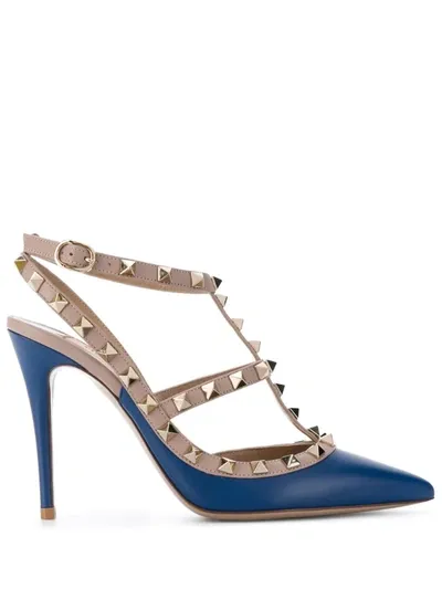 Valentino Garavani Rockstud 100mm Pumps In Blue