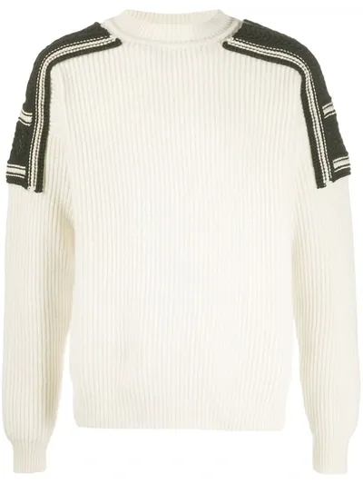 Jil Sander Panelled Rib-knit Jumper In White