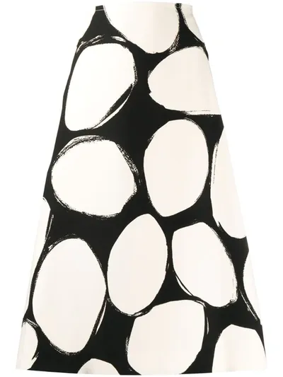 Marni Pebbles Print A-line Skirt In White In Neutrals