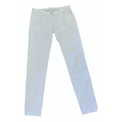 Pre-owned Moncler Trousers In White