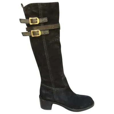 Pre-owned Gucci Buckled Boots In Black