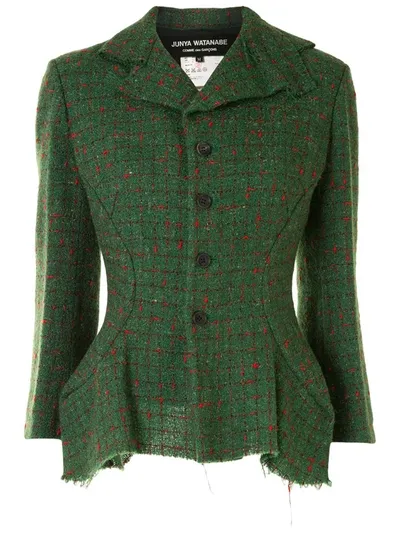 Pre-owned Junya Watanabe Checked Tweed Jacket In Green