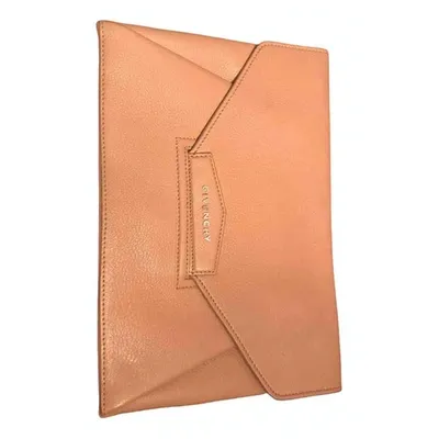 Pre-owned Givenchy Antigona Leather Clutch Bag In Pink