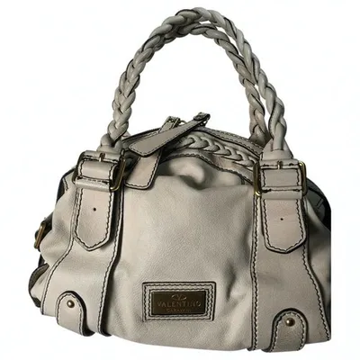 Pre-owned Valentino Garavani Leather Handbag In Beige