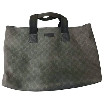 Pre-owned Gucci Cloth Tote In Black