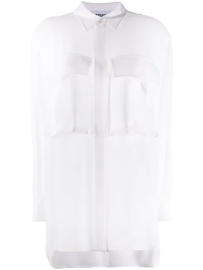 Moschino Oversized Flap Pocket Shirt In White