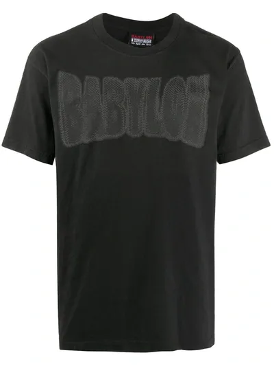 Babylon La Chain Logo Cotton T-shirt In Black