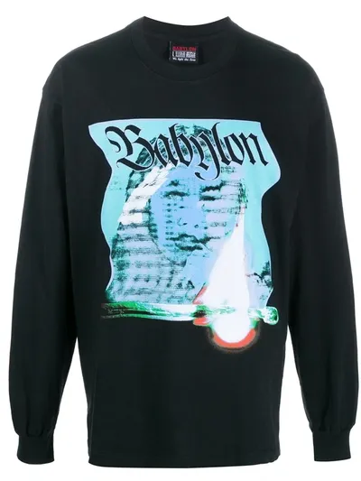 Babylon La Burn Ls Logo Sweatshirt In Black