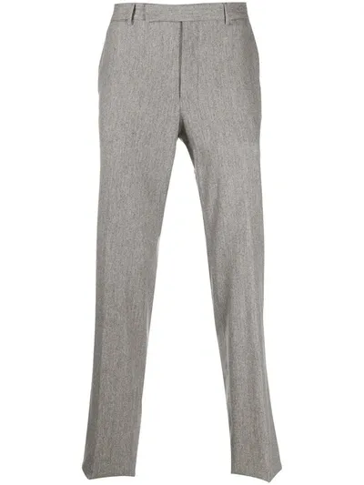 Ermenegildo Zegna Tailored Mid-rise Trousers In Grey