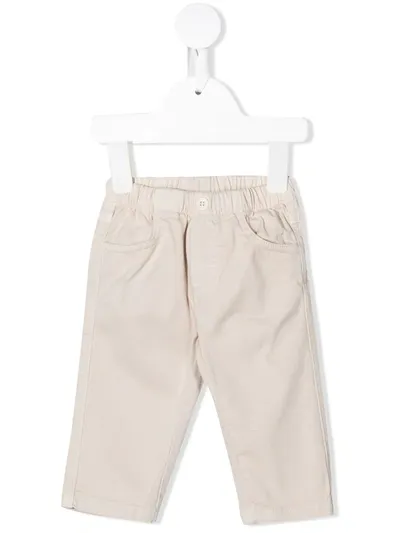 Il Gufo Babies' Elasticated Waist Jeans In Neutrals