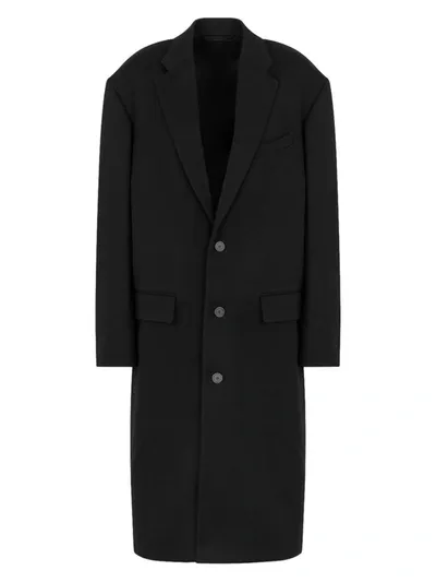 Balenciaga Black Single-breasted Wool Coat