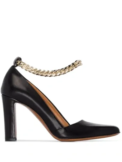 Atp Atelier Black Mariotto 85 Chain Strap Leather Pumps