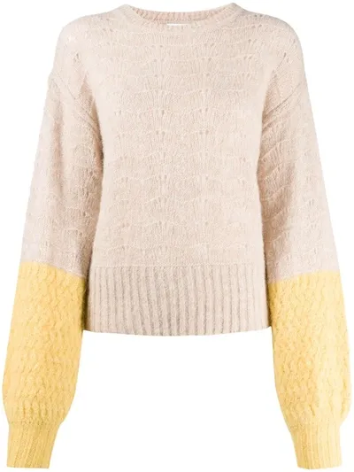 See By Chloé Neutrals Colour Block Wool Sweater