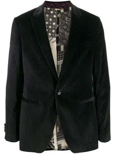 Etro Velvet Blazer In Black