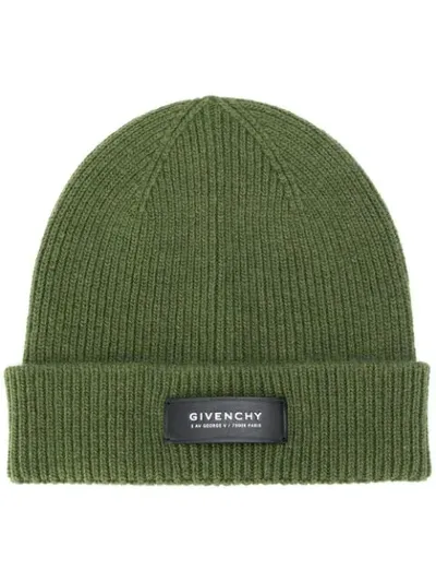 Givenchy Logo-patch Beanie In Green