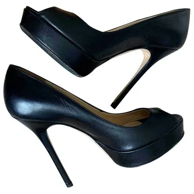 Pre-owned Jimmy Choo Leather Heels In Black