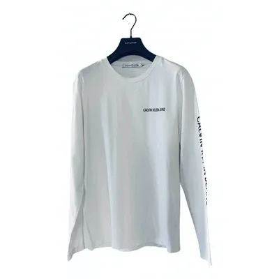 Pre-owned Calvin Klein White Cotton Top