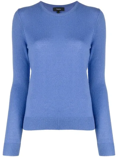 Theory Crew Neck Knit Jumper In Blue