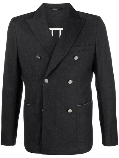 Tonello Double-breasted Blazer In Grey