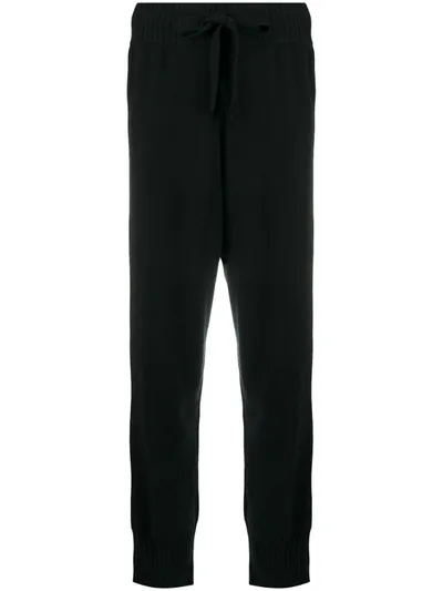 P.a.r.o.s.h Drawstring Waist Cashmere Track Pants In Black