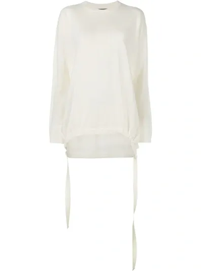 Ellery Cashmere Drawstring Hem Jumper In Neutrals