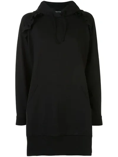 Simone Rocha Ruffled Oversized Hoodie In Black