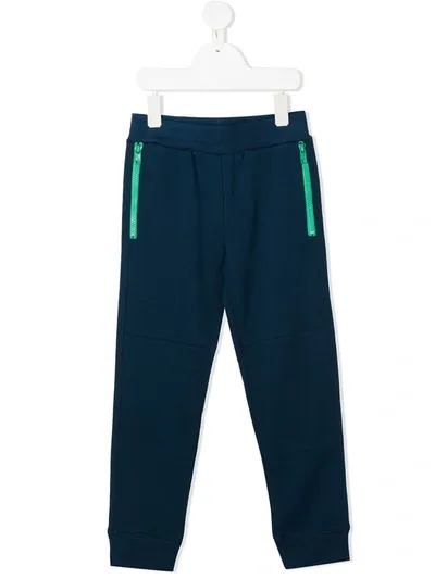 Stella Mccartney Kids' Contrast-zip Track Pants In Blue