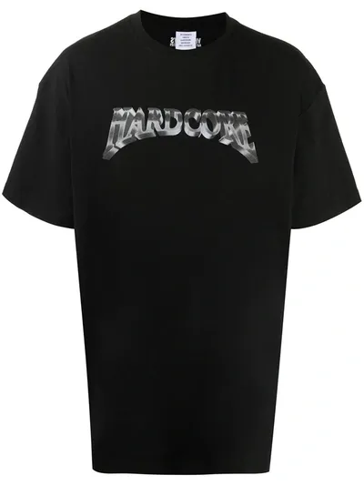 Vetements Slogan Print T-shirt In Black