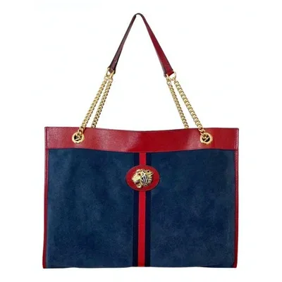 Pre-owned Gucci Rajah Tote In Blue