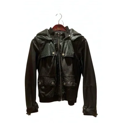 Pre-owned Joie Leather Biker Jacket In Black