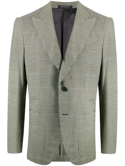 Caruso Houndstooth Single-breasted Blazer In Black