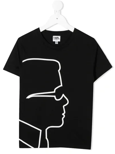 Karl Lagerfeld Teen Karl Print T-shirt In Black