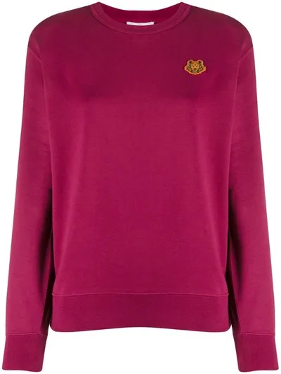 Kenzo Tiger Badge Sweatshirt In Red