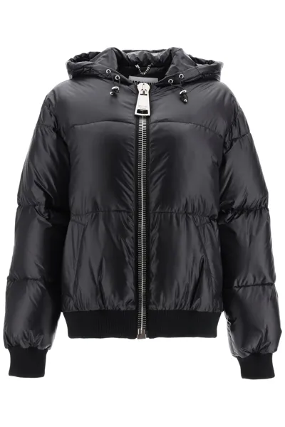 Moschino Rear Logo Padded Jacket In Black