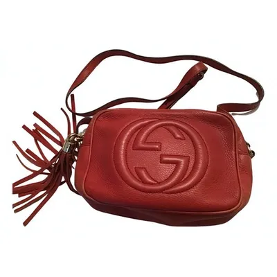 Pre-owned Gucci Soho Leather Crossbody Bag In Red