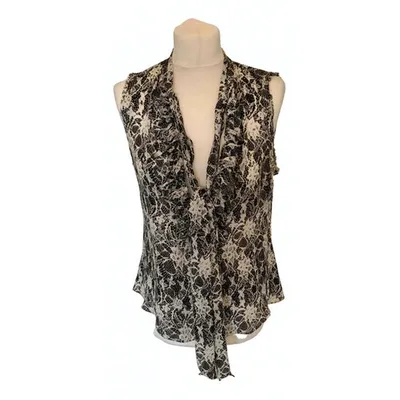 Pre-owned L Agence Silk Blouse In Ecru