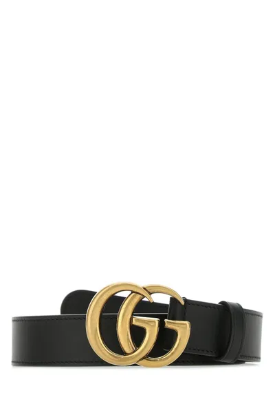 Gucci Double G Buckle Belt In Black