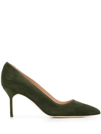 Manolo Blahnik Bb Point-toe Pumps In Green