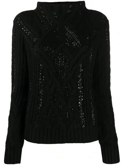 Ermanno Scervino Open-knit Jumper In Black