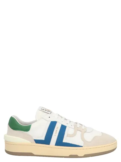 Lanvin White Clay Sneakers In White Blue