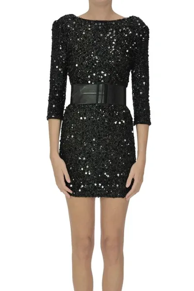 Kaos Embellished Mini Dress In Black