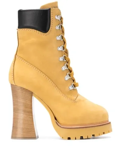 Moschino Combat Trekking 130mm Boots In Yellow