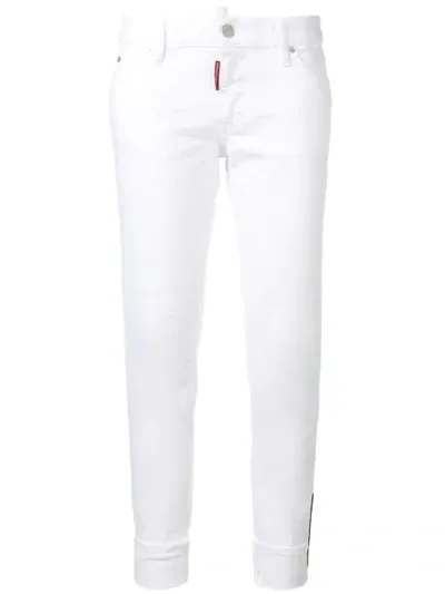 Dsquared2 Cropped Skinny Jeans In White