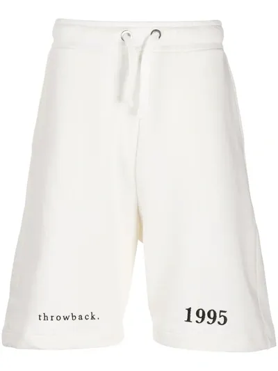 Throwback Logo Embroidered Track Shorts In White