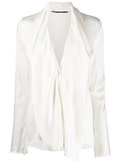 Haider Ackermann Draped Panel Blouse In White