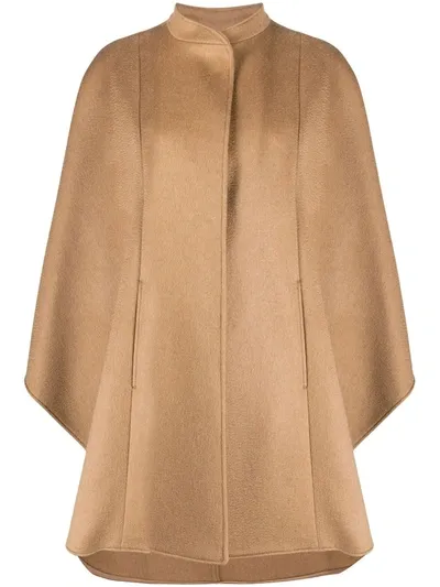 Max Mara Oversized Cape Coat In Nude