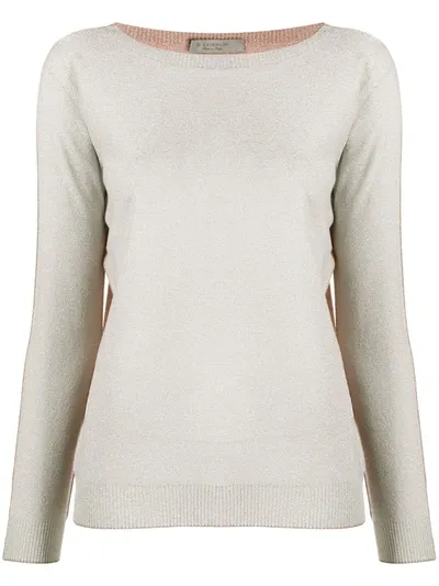 D-exterior Long-sleeve Knitted Top In Pink